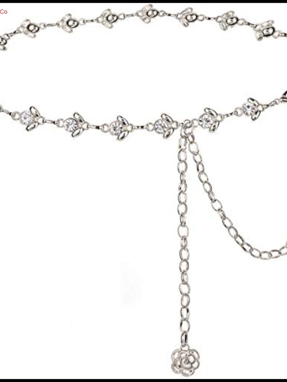 Rhinestone Waist Chain Belt Alloy Adjustable Body Jewelry for Dress